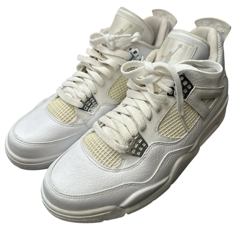 Air Jordan 4 Retro Pure Money White/Metallic Silver Size 9